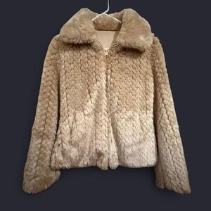 Elegant Tan Teddy Jacket for Women